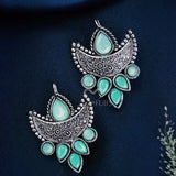 Premium Jaipuri Oxidized Set Of 9 Earrings in Elite Wooden Box