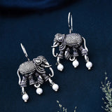 Premium Jaipuri Oxidized Set Of 9 Earrings in Elite Wooden Box