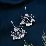 Premium Jaipuri Oxidized Set Of 9 Earrings in Elite Wooden Box
